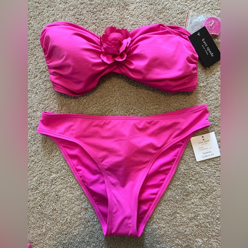 🆕 Kate Spade Pink Bandeau Bikini Set
